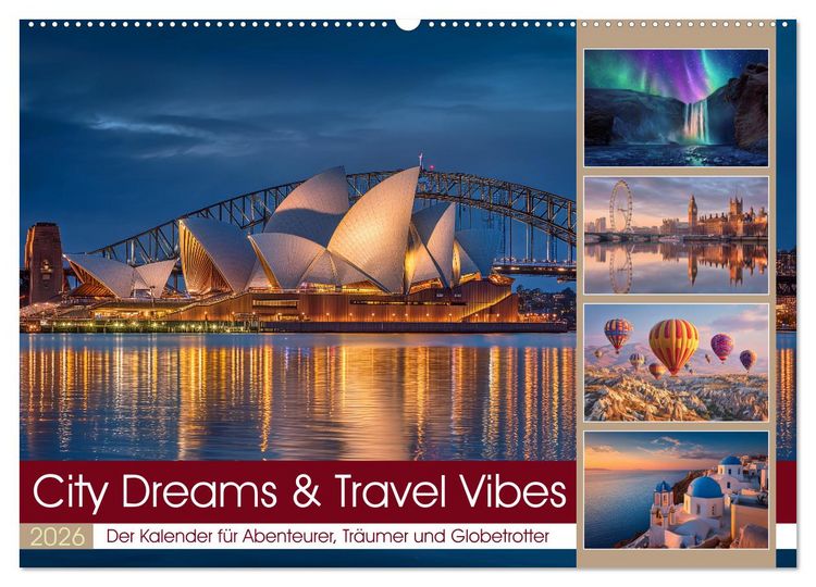 Produktbild: City Dreams & Travel Vibes (Wandkalender 2026 DIN A2 quer), CALVENDO Monatskalender