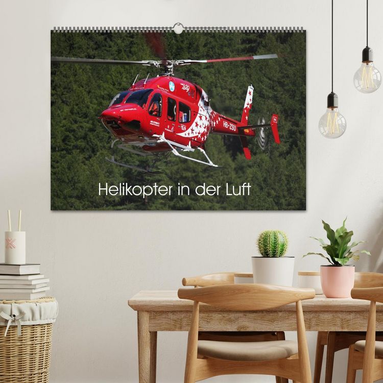 Produktbild: Helikopter in der Luft (Wandkalender 2026 DIN A2 quer), CALVENDO Monatskalender