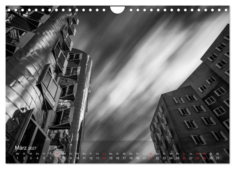 Produktbild: D&uuml;sseldorf Ansichten in Schwarz-Wei&szlig; (Wandkalender 2027 DIN A4 quer), CALVENDO Monatskalender