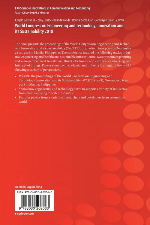 Produktbild: World Congress on Engineering and Technology; Innovation and its Sustainability 2018