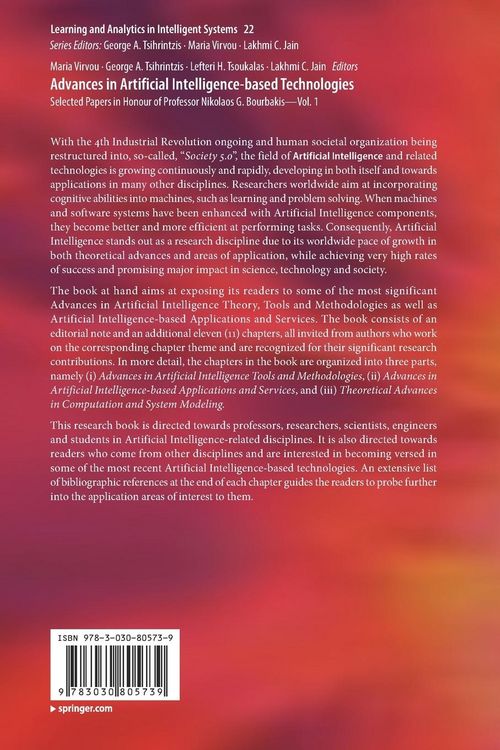 Produktbild: Advances in Artificial Intelligence-based Technologies