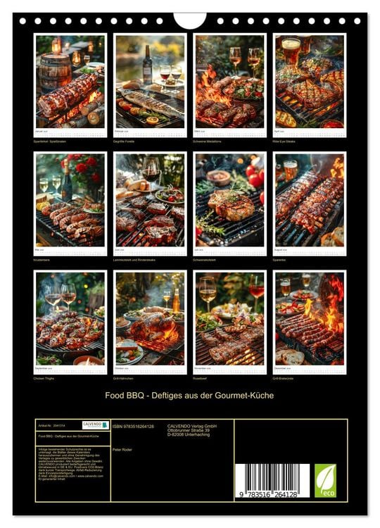 Produktbild: Food BBQ - Deftiges aus der Gourmet-K&uuml;che (Wandkalender 2026 DIN A4 hoch), CALVENDO Monatskalender