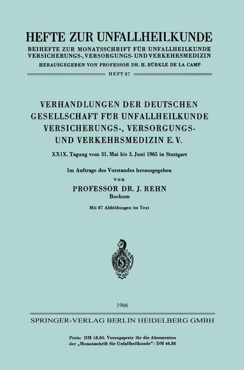 Produktbild: Verhandlungen der Deutschen Gesellschaft f&uuml;r Unfallheilkunde Versicherungs-, Versorgungs- und Verkehrsmedizin E. V.