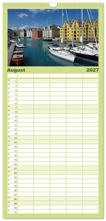 Produktbild: Familienplaner 2027 - Norwegen PUR mit 5 Spalten (Wandkalender, 21 x 45 cm) CALVENDO