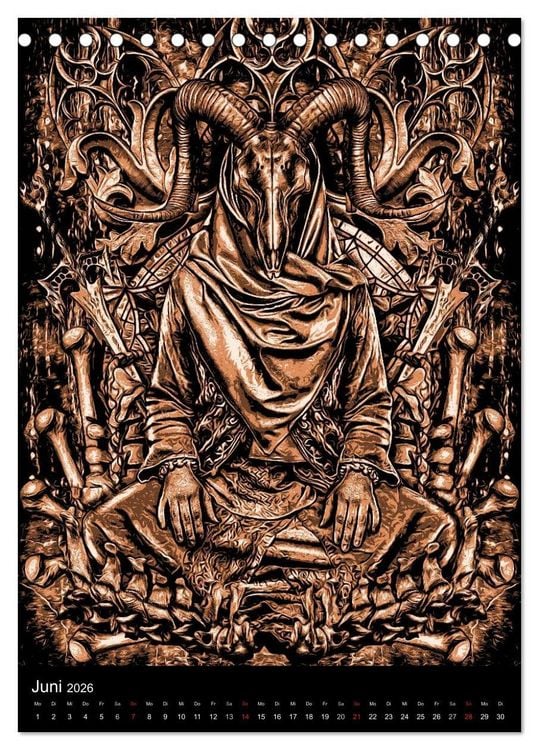 Produktbild: BLOODBOY/ HORROR ILLUSTRATION V1 (Tischkalender 2026 DIN A5 hoch), CALVENDO Monatskalender