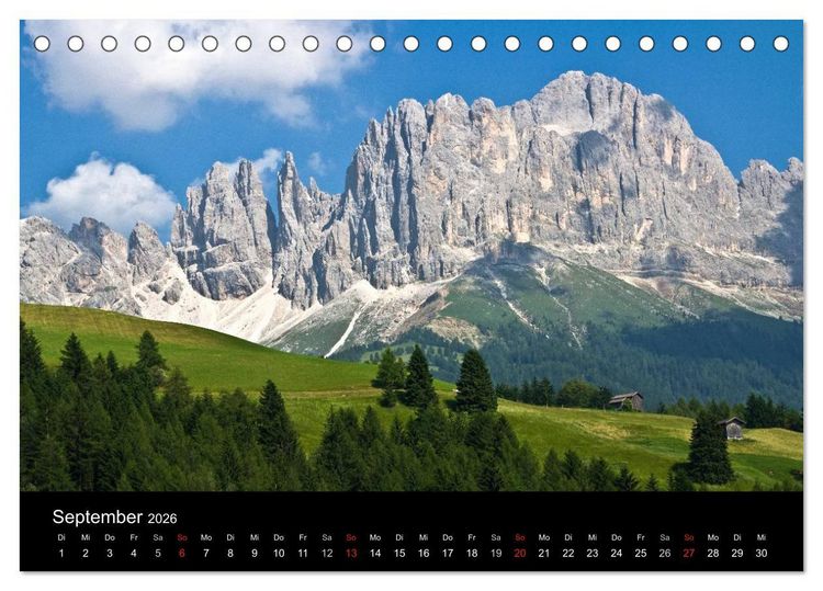 Produktbild: Die Dolomiten &ndash; Wanderparadies in S&uuml;dtirol (Tischkalender 2026 DIN A5 quer), CALVENDO Monatskalender