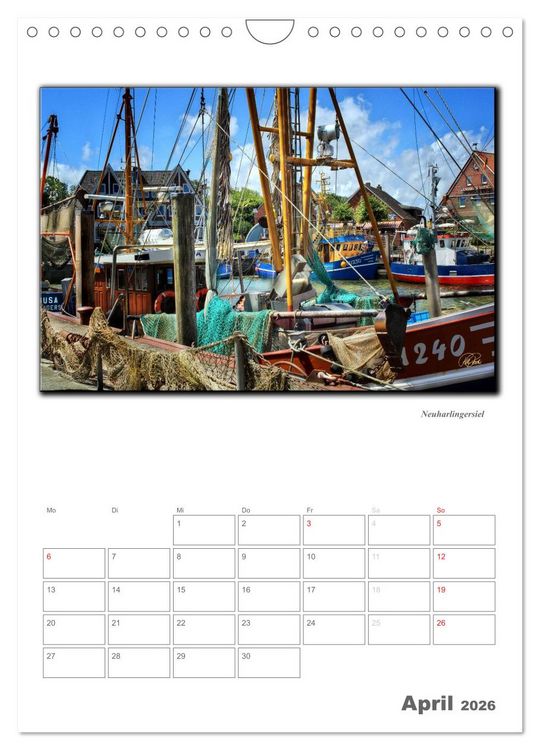 Produktbild: Ostfriesland - die bezaubernden alten H&auml;fen / Planer (Wandkalender 2026 DIN A4 hoch), CALVENDO Monatskalender