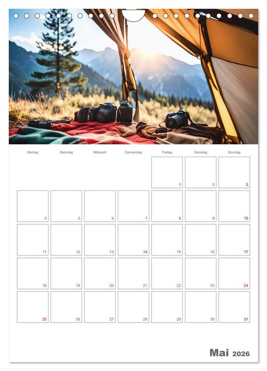 Produktbild: Dein Campingplaner - KI generierte Campingtr&auml;ume (Wandkalender 2026 DIN A4 hoch), CALVENDO Monatskalender