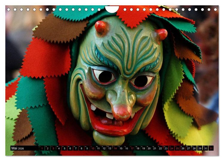 Produktbild: Alemannische Masken (Wandkalender 2026 DIN A4 quer), CALVENDO Monatskalender