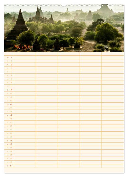 Produktbild: EXOTISCHES S&Uuml;DOSTASIEN - Familienplaner 2026 (Wandkalender 2026 DIN A2 hoch), CALVENDO Monatskalender