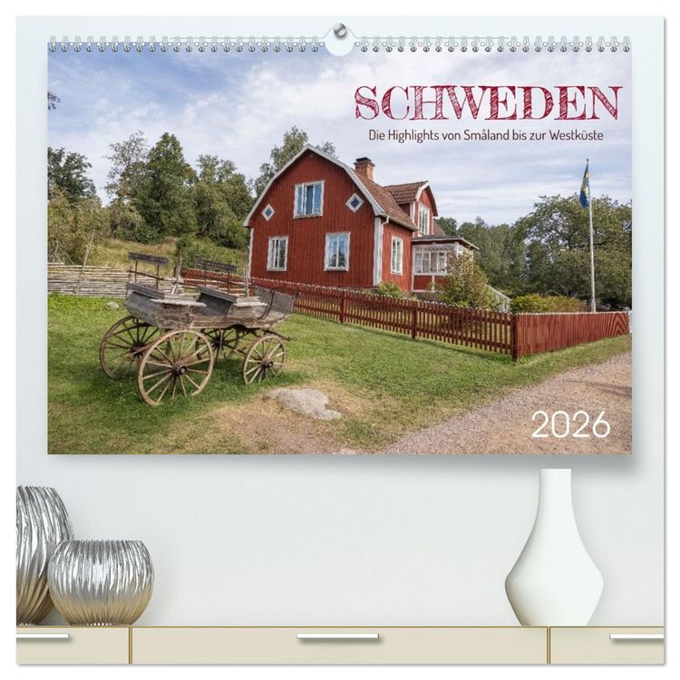 Produktbild: Schweden - Die Highlights von Sm&aring;land bis zur Westk&uuml;ste (hochwertiger Premium Wandkalender 2026 DIN A2 quer), Kunstdruck in Hochglanz