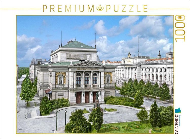 Produktbild: CALVENDO Puzzle Leipzig - Gewandhaus und Bibliothek um 1900 | 1000 Teile Lege-Gr&ouml;&szlig;e 64x48cm Foto-Puzzle f&uuml;r gl&uuml;ckliche Stunden