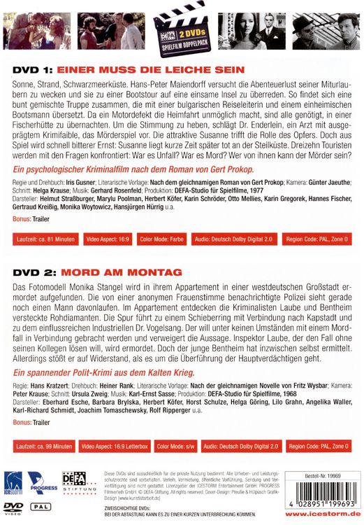 Produktbild: Einer muss die Leiche sein/Mord am Montag [2 DVDs]