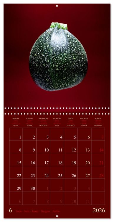 Produktbild: Les l&eacute;gumes hauts en couleur (Calendrier mural carr&eacute; 2026 30x30 cm) Calendrier double avec une page pour vos prises de notes