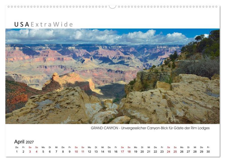 Produktbild: GRAND CANYON Panoramabilder (Wandkalender 2027 DIN A2 quer), CALVENDO Monatskalender