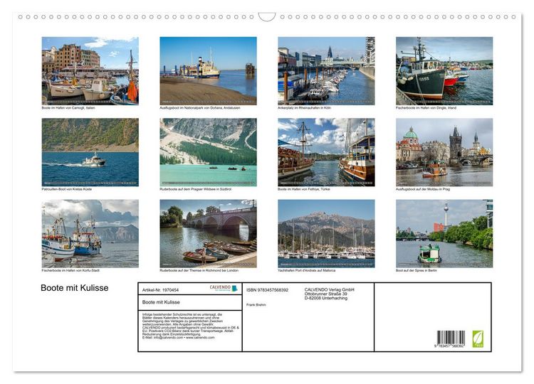 Produktbild: Boote mit Kulisse (Wandkalender 2026 DIN A2 quer), CALVENDO Monatskalender