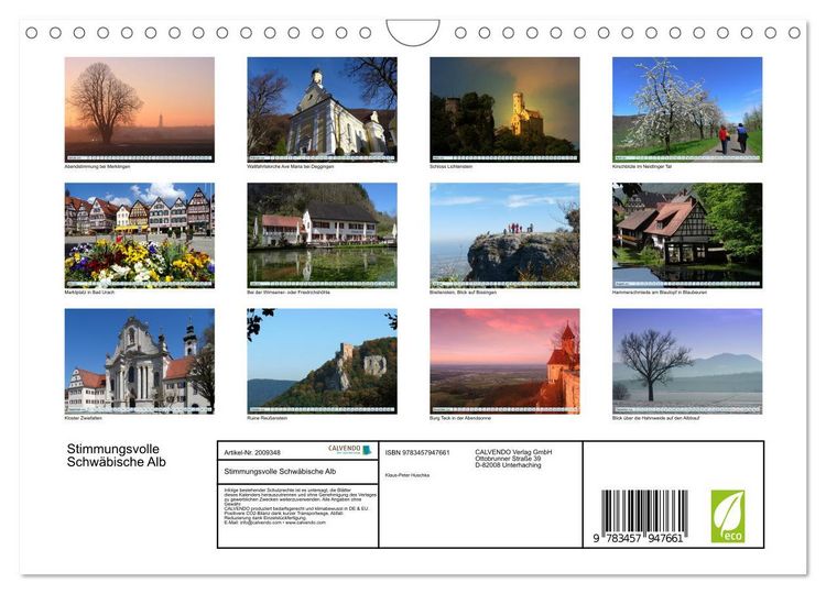 Produktbild: Stimmungsvolle Schw&auml;bische Alb (Wandkalender 2026 DIN A4 quer), CALVENDO Monatskalender