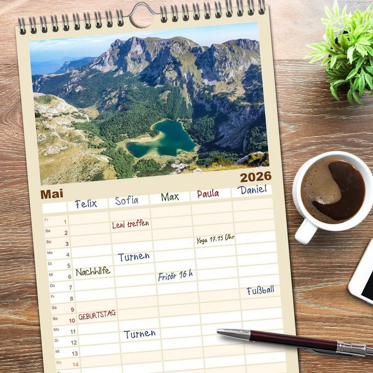 Produktbild: Familienplaner 2026 - Sutjeska-Nationalpark mit 5 Spalten (Wandkalender, 21 x 45 cm) CALVENDO