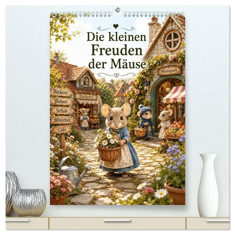 Produktbild: Die kleinen Freuden der M&auml;use (hochwertiger Premium Wandkalender 2027 DIN A2 hoch), Kunstdruck in Hochglanz