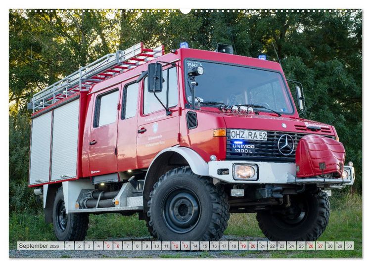 Produktbild: Die 4 UNIMOGS der Feuerwehr Schwanewede (Wandkalender 2026 DIN A2 quer), CALVENDO Monatskalender