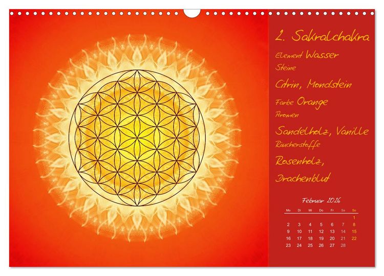 Produktbild: Kleine Chakrenlehre (Wandkalender 2026 DIN A3 quer), CALVENDO Monatskalender