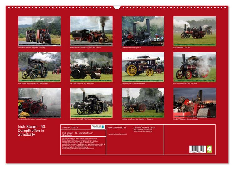 Produktbild: Irish Steam - 50. Dampftreffen in Stradbally (Wandkalender 2026 DIN A2 quer), CALVENDO Monatskalender
