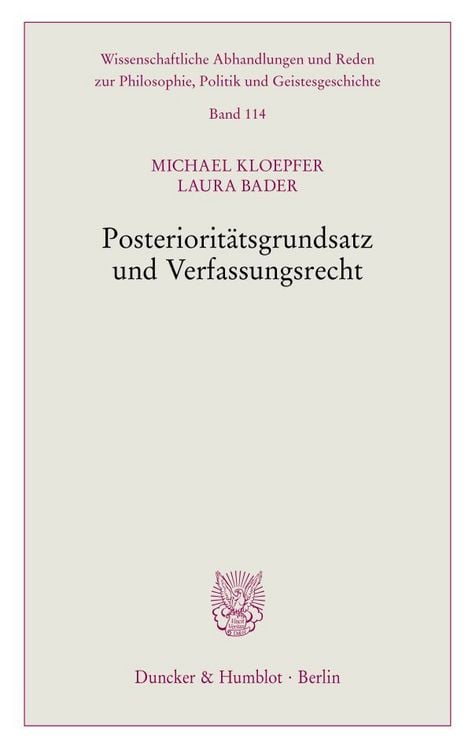 Produktbild: Posteriorit&auml;tsgrundsatz und Verfassungsrecht