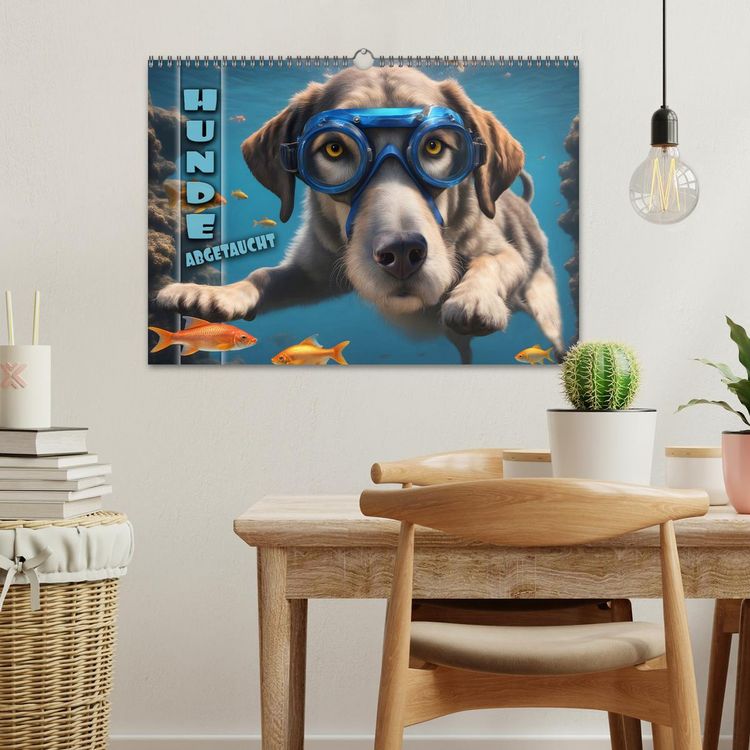 Produktbild: Hunde abgetaucht (Wandkalender 2026 DIN A3 quer), CALVENDO Monatskalender