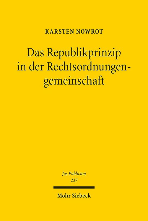 Produktbild: Das Republikprinzip in der Rechtsordnungengemeinschaft