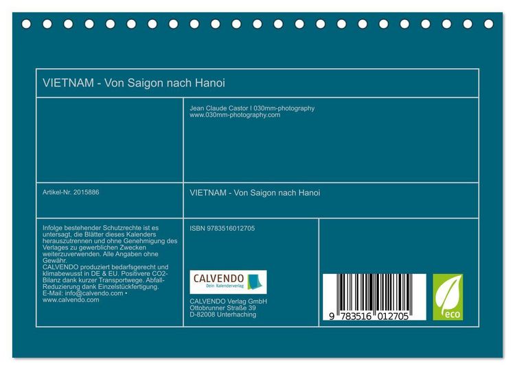 Produktbild: VIETNAM - Von Saigon nach Hanoi (Tischkalender 2026 DIN A5 quer), CALVENDO Monatskalender