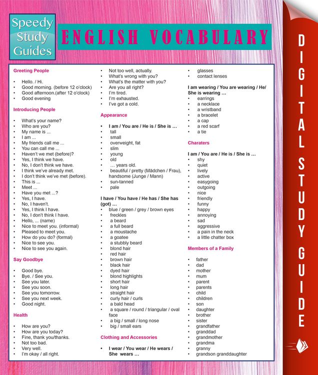 Produktbild: English Vocabulary (Speedy Study Guides)