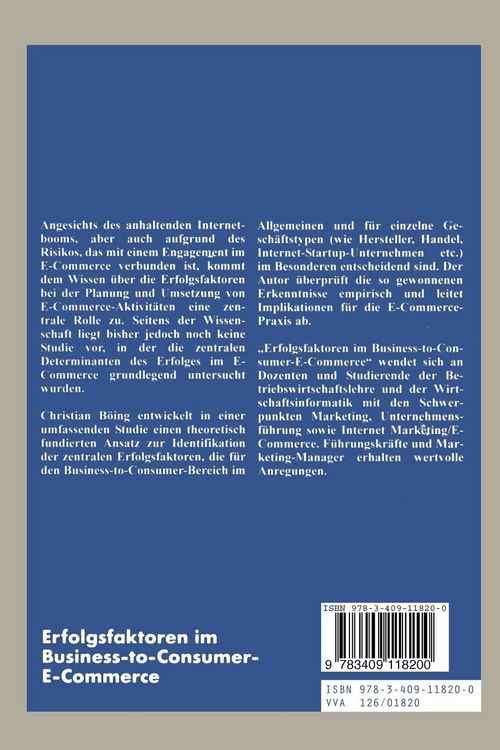 Produktbild: Erfolgsfaktoren im Business-to-Consumer-E-Commerce