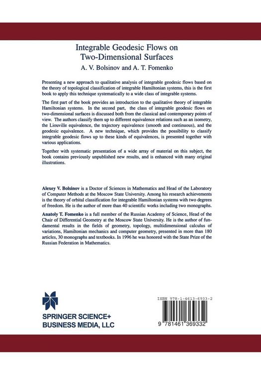 Produktbild: Integrable Geodesic Flows on Two-Dimensional Surfaces