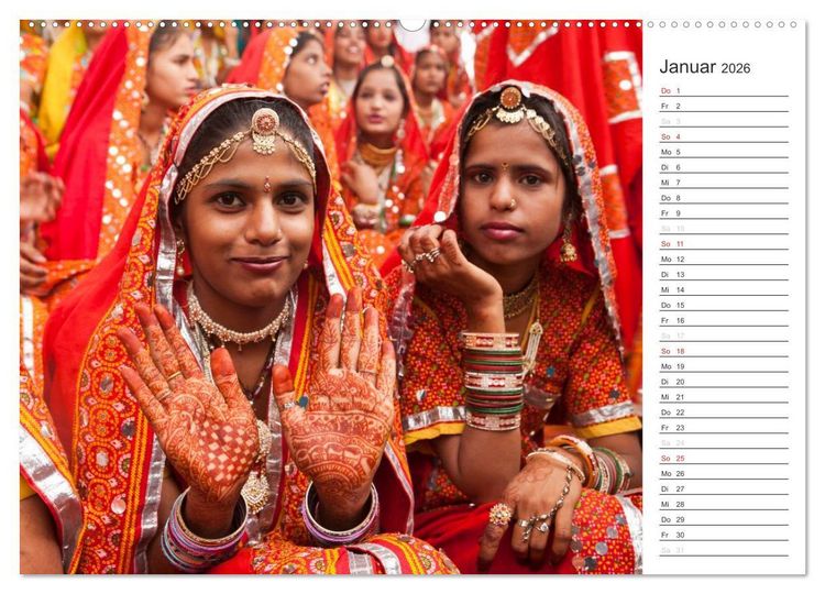 Produktbild: Farbenfrohes aus Indien (Wandkalender 2026 DIN A2 quer), CALVENDO Monatskalender