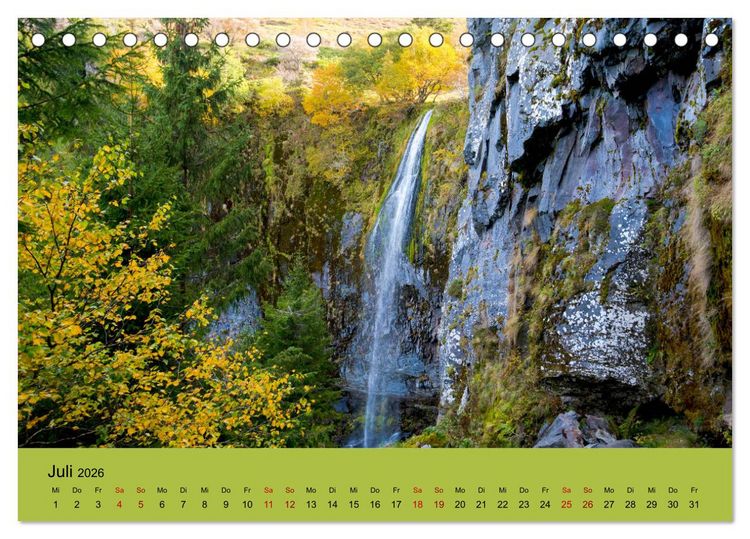 Produktbild: Naturparadies Auvergne (Tischkalender 2026 DIN A5 quer), CALVENDO Monatskalender