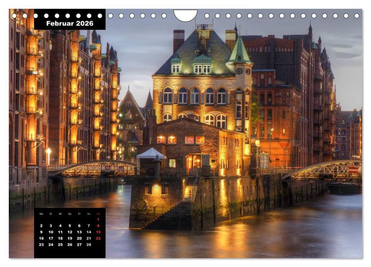 Produktbild: City Lights - Lichter der Nacht (Wandkalender 2026 DIN A4 quer), CALVENDO Monatskalender