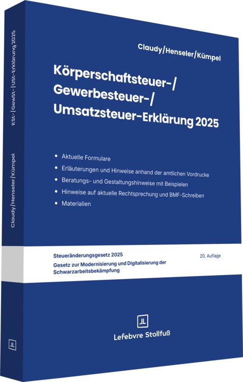 Produktbild: K&ouml;rperschaftsteuer-, Gewerbesteuer-, Umsatzsteuer-Erkl&auml;rung 2025
