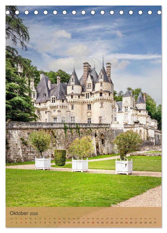 Produktbild: Die Schl&ouml;sser im Loiretal (Tischkalender 2026 DIN A5 hoch), CALVENDO Monatskalender