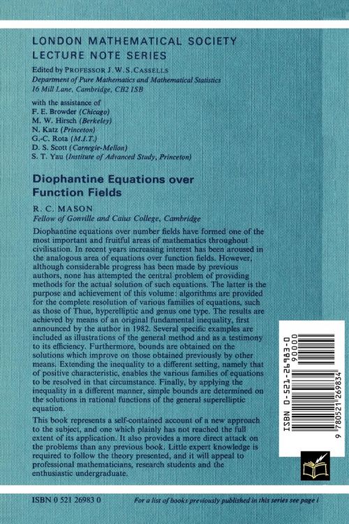 Produktbild: Diophantine Equations Over Function Fields