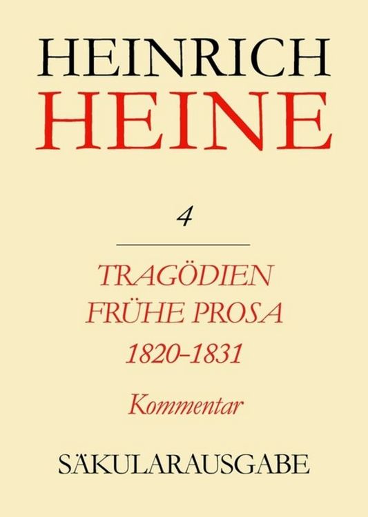 Produktbild: Trag&ouml;dien. Fr&uuml;he Prosa 1820-1831. Kommentar