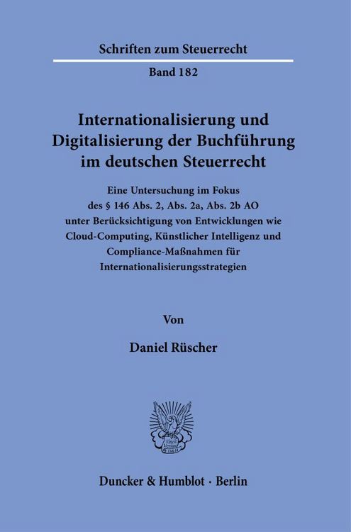 Produktbild: Internationalisierung und Digitalisierung der Buchf&uuml;hrung im deutschen Steuerrecht.