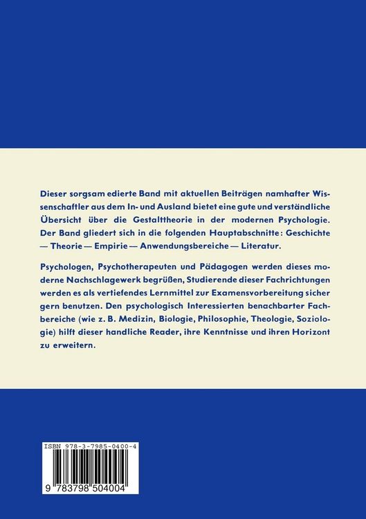 Produktbild: Gestalttheorie in der Modernen Psychologie