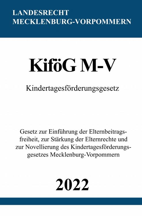 Produktbild: Kindertagesf&ouml;rderungsgesetz Kif&ouml;G M-V 2022