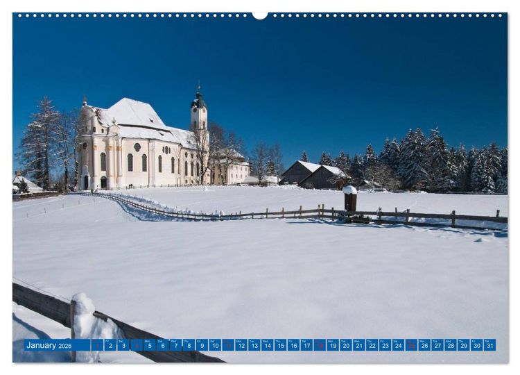 Produktbild: Romantic Places In Bavaria (High Quality Premium Wall Calendar 2026 DIN A2 landscape),CALVENDO 12 Month Wall Calendar