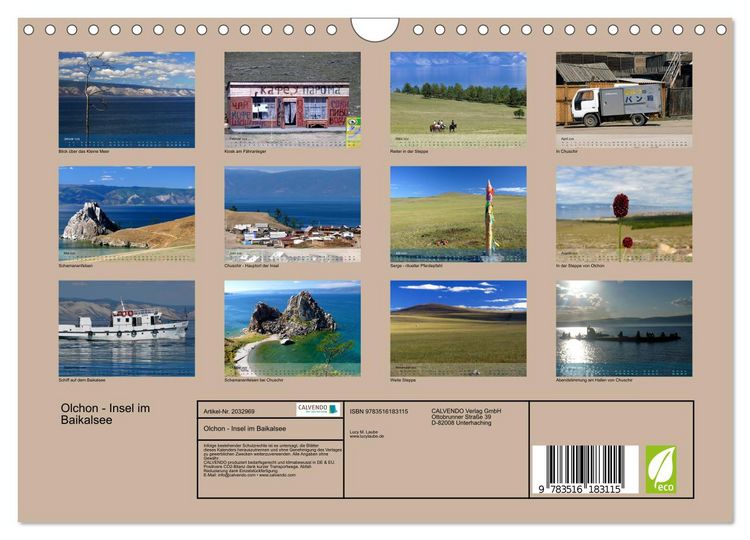 Produktbild: Olchon - Insel im Baikalsee (Wandkalender 2026 DIN A4 quer), CALVENDO Monatskalender