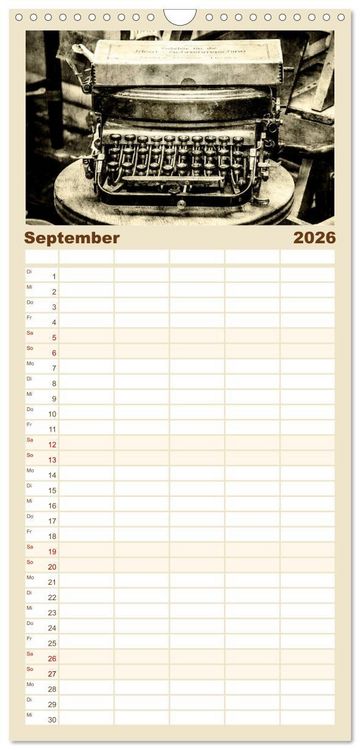Produktbild: Familienplaner 2026 - Retro mit 5 Spalten (Wandkalender, 21 x 45 cm) CALVENDO