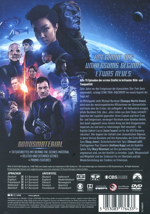 Produktbild: Star Trek: Discovery - Staffel 1 [5 DVDs]