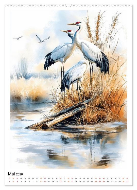Produktbild: V&ouml;gel - gefiederte Freunde in Wald und Feld (hochwertiger Premium Wandkalender 2026 DIN A2 hoch), Kunstdruck in Hochglanz