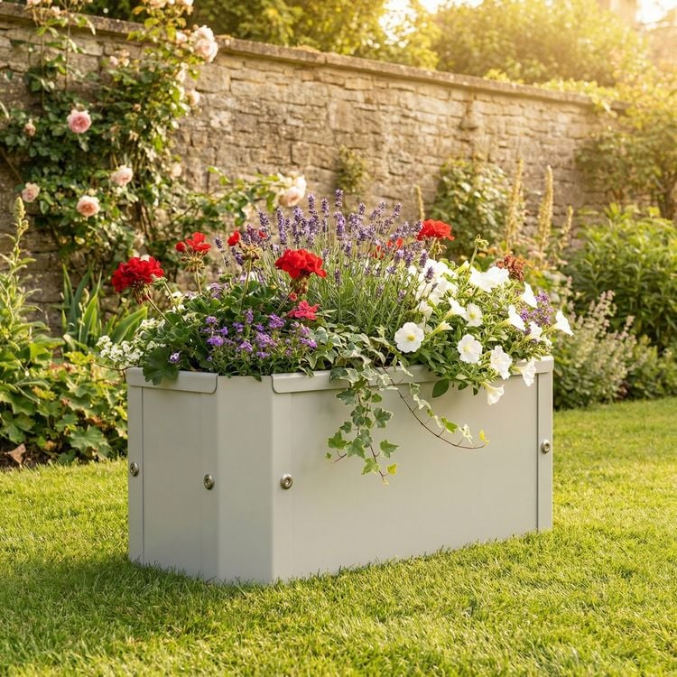 Produktbild: Metall Pflanzkasten Blumenkasten 39x18 Balora S