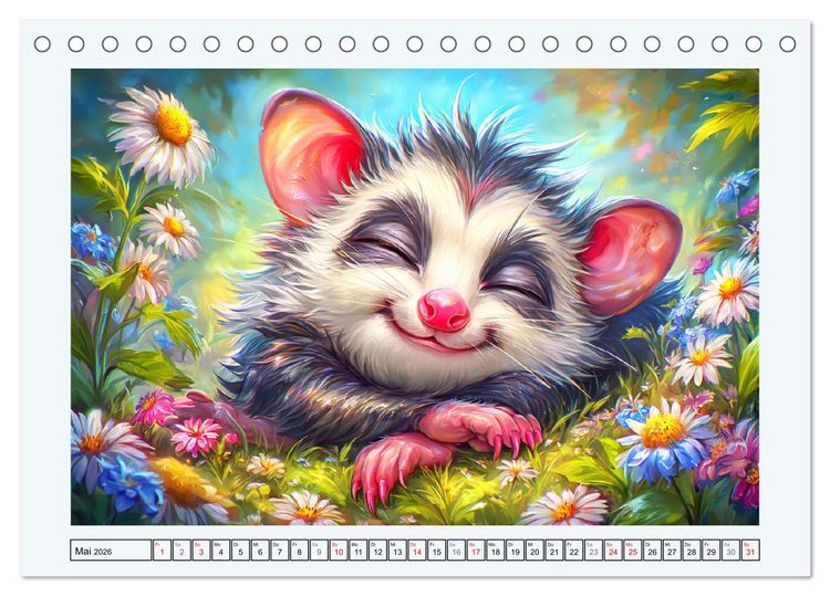 Produktbild: Oh, Possums! Cartoon-Abenteuer mit lustigen Beutelratten (Tischkalender 2026 DIN A5 quer), CALVENDO Monatskalender